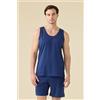 NOIDINOTTE PIGIAMA UOMO PLUS COTONE FC003302 MEDIEVAL BLUE