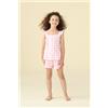NOIDINOTTE PIGIAMA BAMBINA COTONE BRETELLINA FE002607 FUXIA