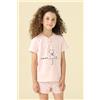 NOIDINOTTE PIGIAMA BAMBINA COTONE MEZZA MANICA FE002630 PINK/ROSE