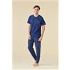 NOIDINOTTE PIGIAMA 3 PEZZI UOMO COTONE LE001280 MEDIEVAL BLUE