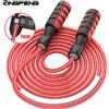 RL Grips® Comba Crossfit in alluminio con manico antiscivolo - Corda di velocità con cavo da 2 mm - Corda da salto per cardio Jump Rope Gym (Rosso ( corda + recambi
