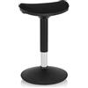 HJH Office 830094 sgabello da lavoro nero Tessuto BALANCE SIT I B Sgabello nero sedile regolabile in altezza
