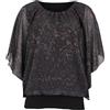 malito more than fashion Malito - Camicetta da donna in look pipistrello - Tunica a maniche corte con taglio comodo - Elegante camicia oversize con vita larga - Shirt stampa leopardata e tinta unita 6296 (34-42), Leone grigio