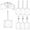 DELORIGIN 12 set Mini Portachiavi Album Vergine Custodia Trasparente per Copertina Album Kit di Porta Chiavi Piccola Cornice di Plastica Porta Chiavi Porta Disco Pendente per Zaino, trasparente, 51mm