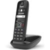 Gigaset AS690 Telefono Portatile Cordless con Vivavoce Alta Qualità, Tastiera Illuminata ed Ampio Display, Black List, Lista Chiamate Fatte, Ricevute e Perse, Nero [Versione Italiana]