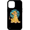 Disney Custodia per iPhone 15 Pro Max Disney Il Re Leone Giovane Simba Felice Blu Retro