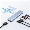 CyberPrism Hub USB-C per MaccBook, Adattatore Accessorio per Mac Air Pro 7 in 2 con HDMI 4K 60Hz-Porta Thunderbolt 3-USB C-USB 3.0/2.0, Slot per Schede SD e TF per M4 M3 M2 M1 2024-2018, Compatibile con Custodia