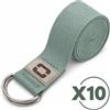 LIVENESS Kit Risparmio con 10 Cinture Yoga dotate di Fibbia, dim 180x3.8 cm