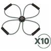 TOORX PROFESSIONAL LINE Kit Risparmio con 10 Attrezzi Elastici X-Core Pilates, dim 50x50 cm con tubi da 10 mm