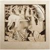 Rayher 62875505 Casa legno, motivo 3D, bradipo,FSC 1 %, 24x24x6,5cm, 11pz, box 1set, naturale