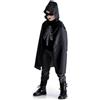 Carnival Toys Mantello Nero con Cappuccio in Taffetas