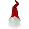 Christmas Decoration Gnomo di Natale con Cappello Paillettes rosso e Barba Luminosa