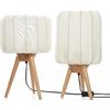 Kaemingk Lampada bianca da tavolo in legno di rovere (h)40cm assortite