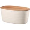 Guzzini Tierra Cestino per Pane con Coperchio Tagliere in Bamboo 10 l - Bianco Latte