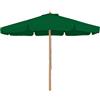 Living Garden Ombrellone con Finitura Inox 300cm con Palo in Teak 48mm - Verde