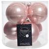 Christmas Decoration 6 Palline Natalizie 80mm in Vetro Rosa Cipria