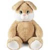DeCar Peluche Coniglio Maxi 100 cm Colore Beige con Occhi Ricamati Glitter