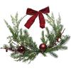 Christmas Decoration Corona Natalizia con Fiocco e Decorazioni Rosse 48x48cm