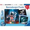 Ravensburger Avventure nello Spazio 3 Puzzle da 49 pezzi