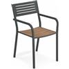 Emu Sedia con Braccioli Segno con Seduta in Teak - Ferro Antico