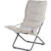 Fiam Fiesta Poltrona Sdraio con Telaio in Alluminio, 4 Posizioni, Cuscino Incluso - Antracite e Bianco/Beige