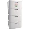 Stefanplast Cassettiera Domus 4 Cassetti - Bianco Polvere