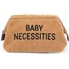 Childhome Baby Necessities Borsa Toilette Neonati in Tessuto Teddy Marrone, Beauty Case per Cambio Neonato