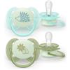 Philips Avent Ultra Soft Night Ciuccio 0-6 Mesi Luminescente 2 Pezzi - Riccio/Cometa