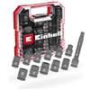 Einhell Accessories Original Einhell Collezione Bussole Impact Auto L-CASE 12 Pezzi (Esagonali, Prolunga, Kit Attrezzi, Valigetta)