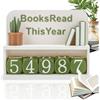 AKONE Books Read This Year Counter, contatore di libri letti, statistiche di lettura, regalo per gli amanti dei libri, libreria decorativa con obiettivi di lettura, lista dei libri progresso della