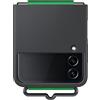 Samsung Silicone Cover with Strap Custodia con Fascia per mano per Galaxy Z Flip4, Nero