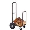 Relaxdays Carrello Portalegna, Carretto Trasporto Ceppi di Legna da 33 cm e Max. 60 kg, Carriola con 4 Ruote, Marrone
