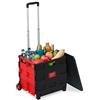 Relaxdays Carrello per la Spesa Pieghevole, 50 L e 35 kg Max., con Manico Telescopico, Trolley Portaspesa, Rosso Nero