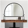 WAMIRRO Specchio ad arco minimalista nero, grande fattoria, bagno, camino, mensola orizzontale, ampio arco per ingresso/soggiorno 66 x 91 cm