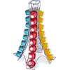 Relaxdays Porta Cialde Nespresso, Contenitore per 32 Capsule Macchinetta, Metallo, HLP 30 x 21,5 x 21,5 cm, Argentato