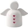 Villeroy & Boch Like. by with Love Angelo Custode, ca. 8,5 x 5 x 7,5 cm, Bianco con Decorazione Rossa, Lavaggio a Mano consigliato, Motivo a Cuore, Angelo Custode Decorativo, Porcellana Premium