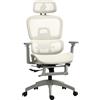 HOMCOM Sedia da Ufficio Ergonomica con Rivestimento in Rete, regolabile, con rotelle, braccioli e poggiatesta, Beige | Aosom Italy