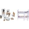 Set Da Bagno per Casa Delle Bambole in Miniatura, Mobili, Lavandino, Vasca Da