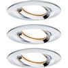 Paulmann 93684 Lampada da incasso LED Nova Plus set da 3 tonda orientabile 3x6,8W IP65 dimmerabile cromo opaco spot alluminio 2700K