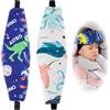 Tuwonwa 2PCS Cinturino Supporto Testa Bambini, Reggitesta Seggiolino Auto in Cotone Traspirante, Poggiatesta Auto per Sonno Sicuro, Fascia Universale per Supporto Testa Bambino e Protezione in Viaggio