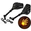 HDBUBALUS Specchietti Retrovisori Integrati Led Scheletro Artiglio Indicatore di Direzione Adatto per Moto con Bulloni Filettati Da 8 Mm 10 Mm