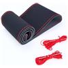 Vidsmow Coprivolante Auto, Nero, Coprivolante da Cucire, Pelle Morbida Antiscivolo e Traspirante per Volanti da 37-39 cm, Comfort e Protezione per la Tua Auto