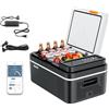 VEVOR Frigorifero Elettrico Portatile per Auto 20 L, Mini Frigo Portatile per Auto, Funzionamento CC 12 V 24 V, CA da 100 V a 240 V, Temperatura Regolabile da -20 °C a 20 °C, per Camper Viaggio Barca