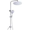JOHO Colonna Doccia in Acciaio INOX senza Miscelatore Termostatica, Asta Doccia Saliscendi con Soffione e Doccetta, Set Doccia a Pioggia con Soffione 25 cm Cromo
