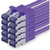 1aTTack.de 10x 3.0m CAT7 Cavo di rete RJ45 10 Gigabit SFTP PIMF - Viola | Cavo patch Ethernet, rame, 10 Gb/s, LAN, DSL, switch, modem, router, patch panel, CAT7, CAT6, CAT5