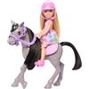 Barbie - Chelsea e Pony, set con bambola Chelsea e cavallo grigio, include il casco e la sella per cavalcare il suo dolce pony, giocattolo per bambini, 3+ anni, HTK29