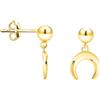 SOFIA MILANI - Orecchini da Donna in Argento 925 - Placcati in Oro - Orecchino a Perno a Luna Sfera - E3014