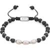 GAVU Bracciale Uomo Pietre Naturali, Bracciale da Uomo in Pietra Lavica Ematite Regolabile, Regalo per Lui