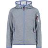 CMP - Giacca in Knit-Tech da Bambini con Cappuccio Fisso, Sky-Bianco, 98