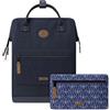 Cabaïa - Zaino Adventurer Zurich - Maxi 23L - Idrorepellente - scomparto per PC fino a 15″ - 2 tasche intercambiabili - Vegan certificato - Zaino da viaggio, lavoro e scuola - Blu
